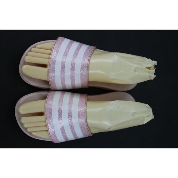 Adidas Girl's Youth Adilette Comfort Slide Sandals Pnk/Wht #FY8834 Size: 2 - Picture 3 of 11